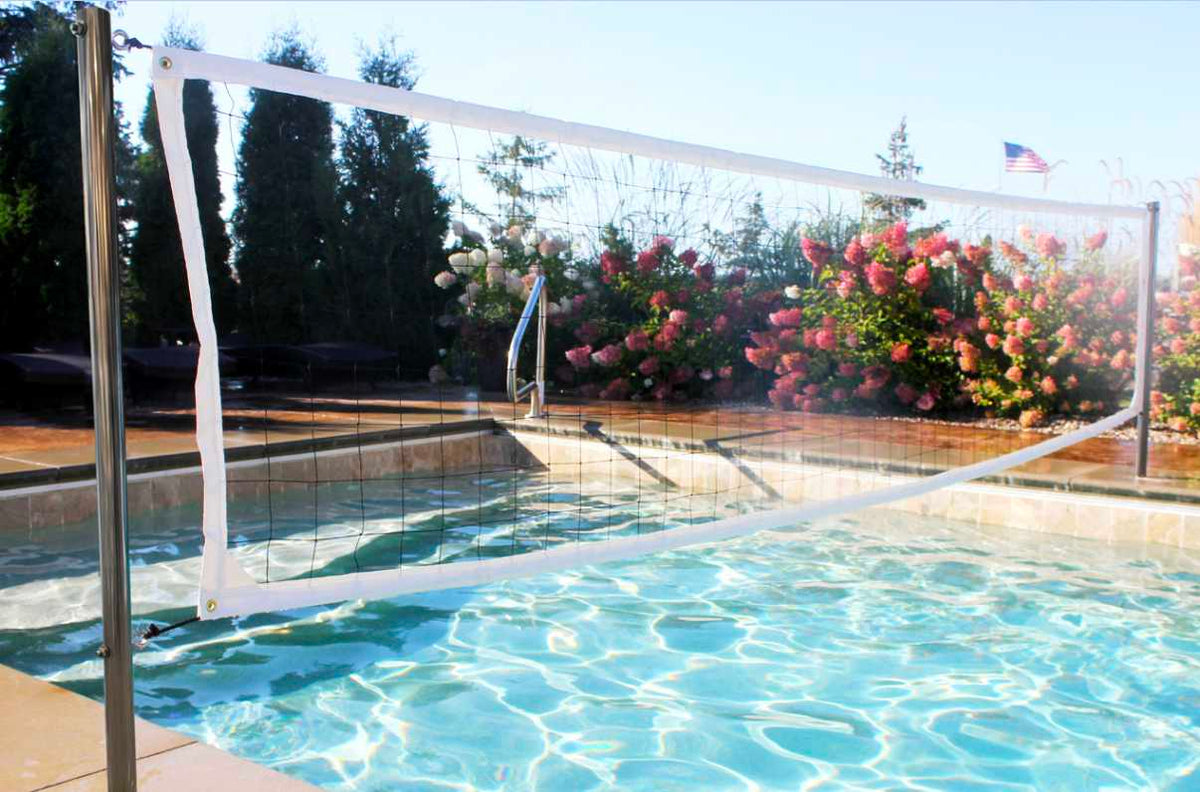 Global Pool Products pool volleyball set in use