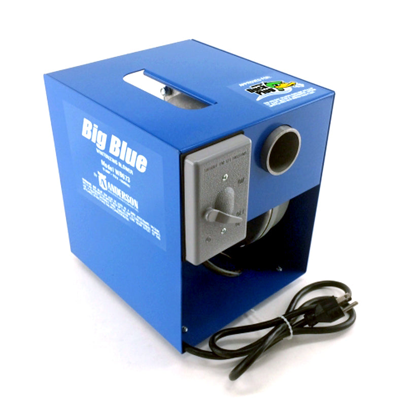 Anderson Big Blue WB673 winter blower, front three-quarter view