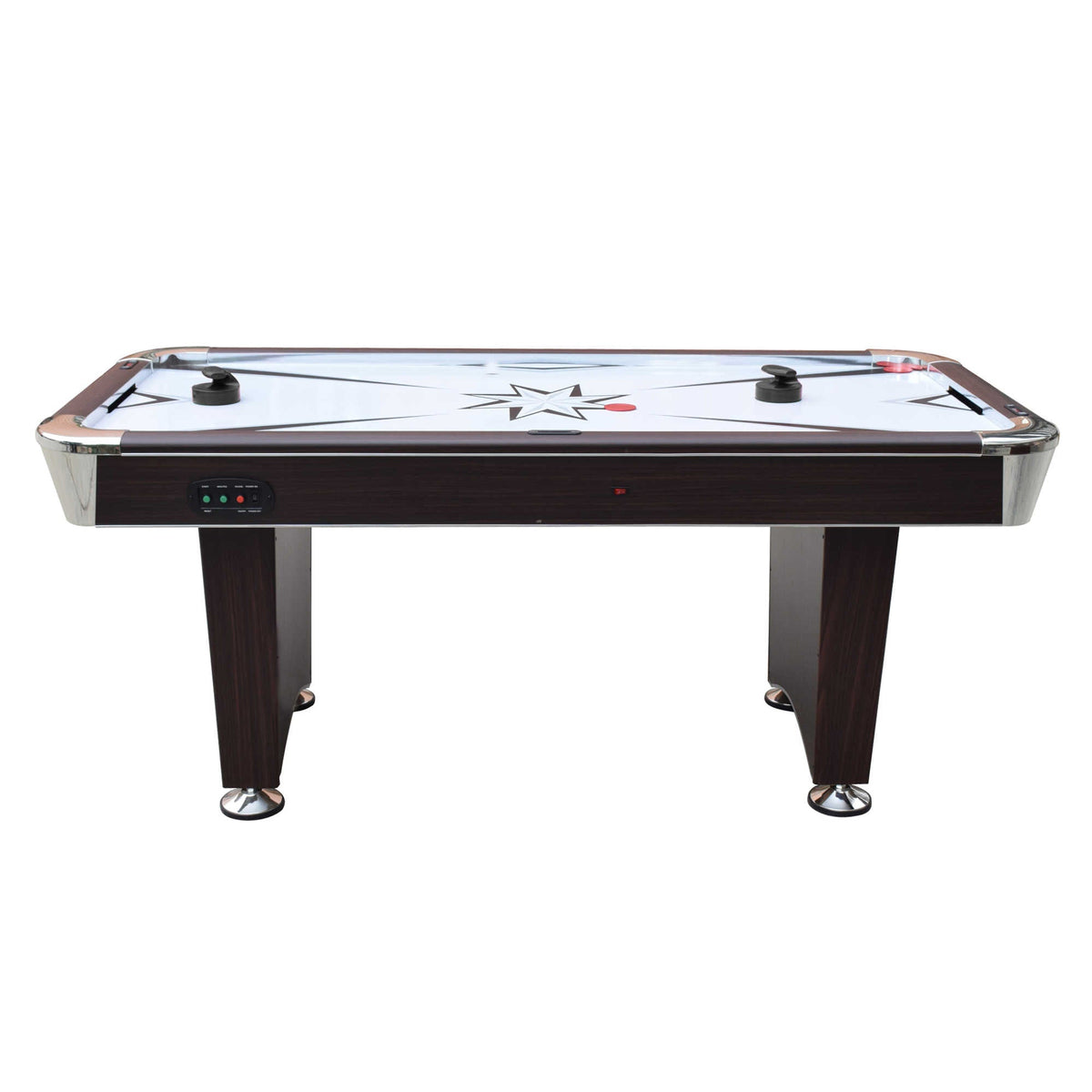 Hathaway Midtown II 6-ft Air Hockey Table with LED Scoring - Dark Cherry Finish Game Room — shown from the opposite side (1)
