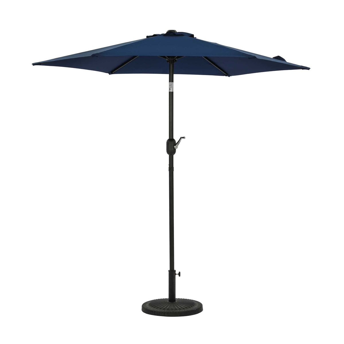 Island Umbrella Bistro 7.5-ft Hexagon Market Umbrella - Polyester Patio Furniture — Navy Blue / Polyester / Umbrella