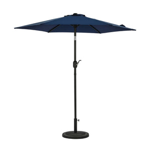 Island Umbrella Bistro 7.5-ft Hexagon Market Umbrella - Polyester Patio Furniture — Navy Blue / Polyester / Umbrella