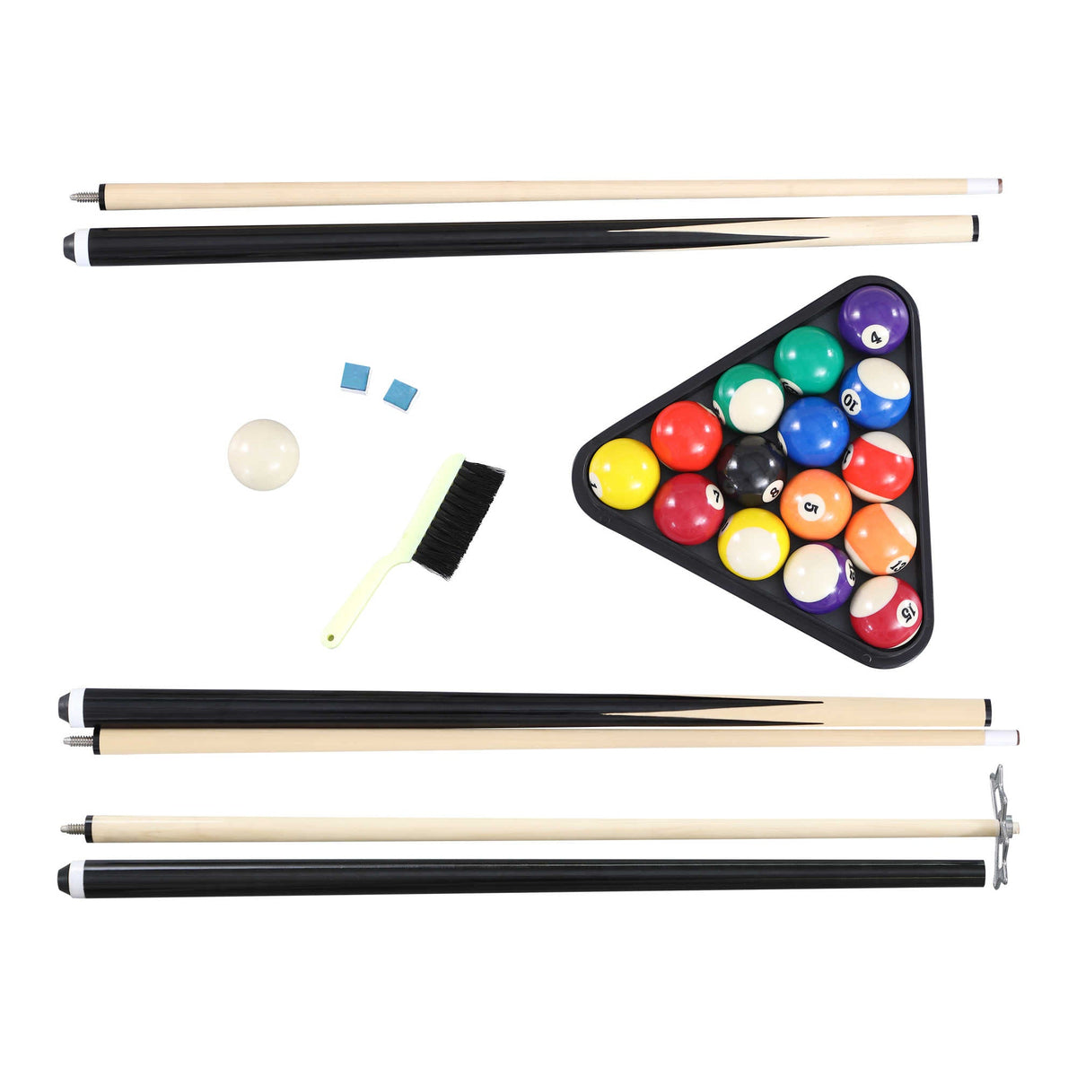 Hathaway Augusta 8-ft Pool Table - accessories included: four cues, ball set, chalk, brush, triangle