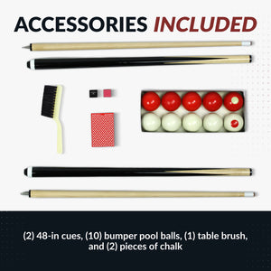 Hathaway Renegade 54-in Bumper Pool Table - Slate - Black with Green Felt Game Room — dimension and specification diagram (1)