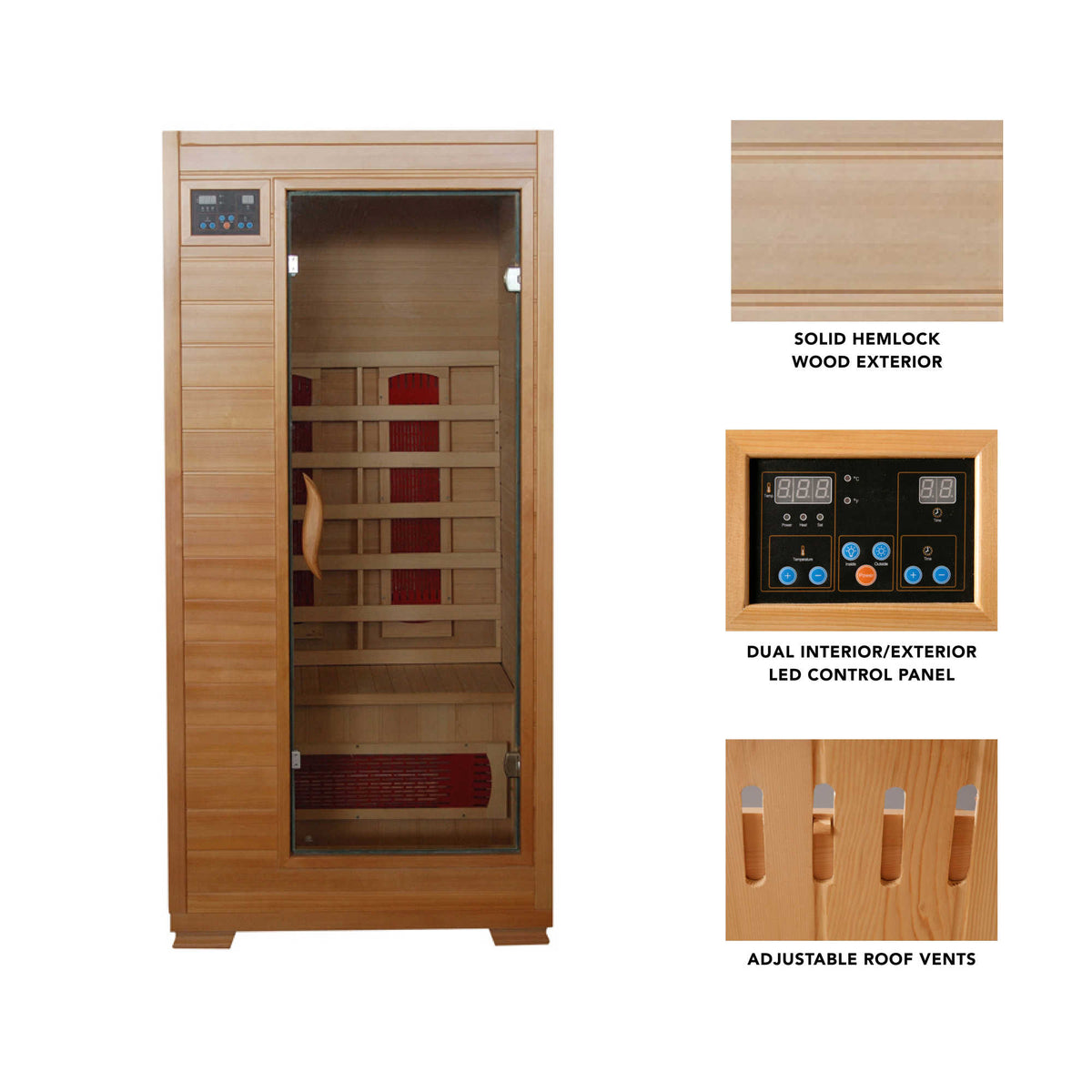 HeatWave Buena Vista Ceramic Sauna Sauna &amp; Spa — dimension and specification diagram (1)