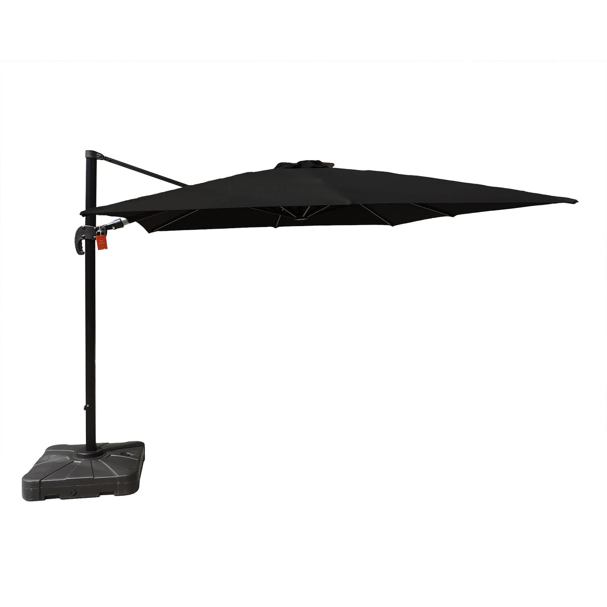 Island Umbrella Santorini 10-ft Square Cantilever Umbrella in Sunbrella Acrylic Patio — shown from the opposite side (2)