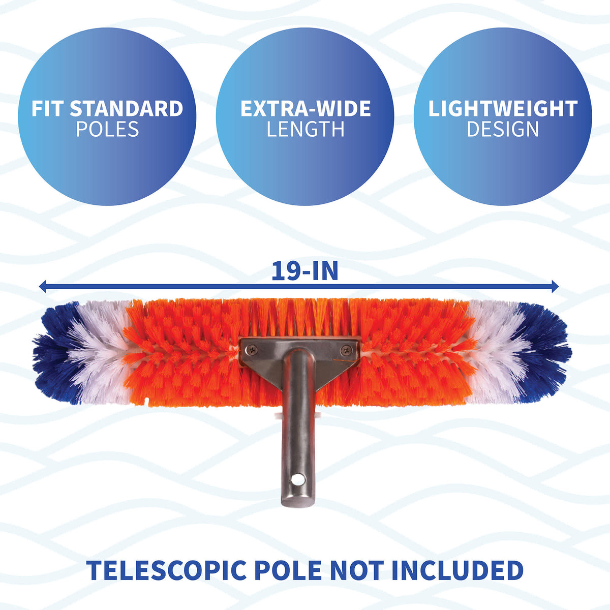 Blue Wave Brush Around 360-Degree Pool Brush - 19-in brush head; telescopic pole not included