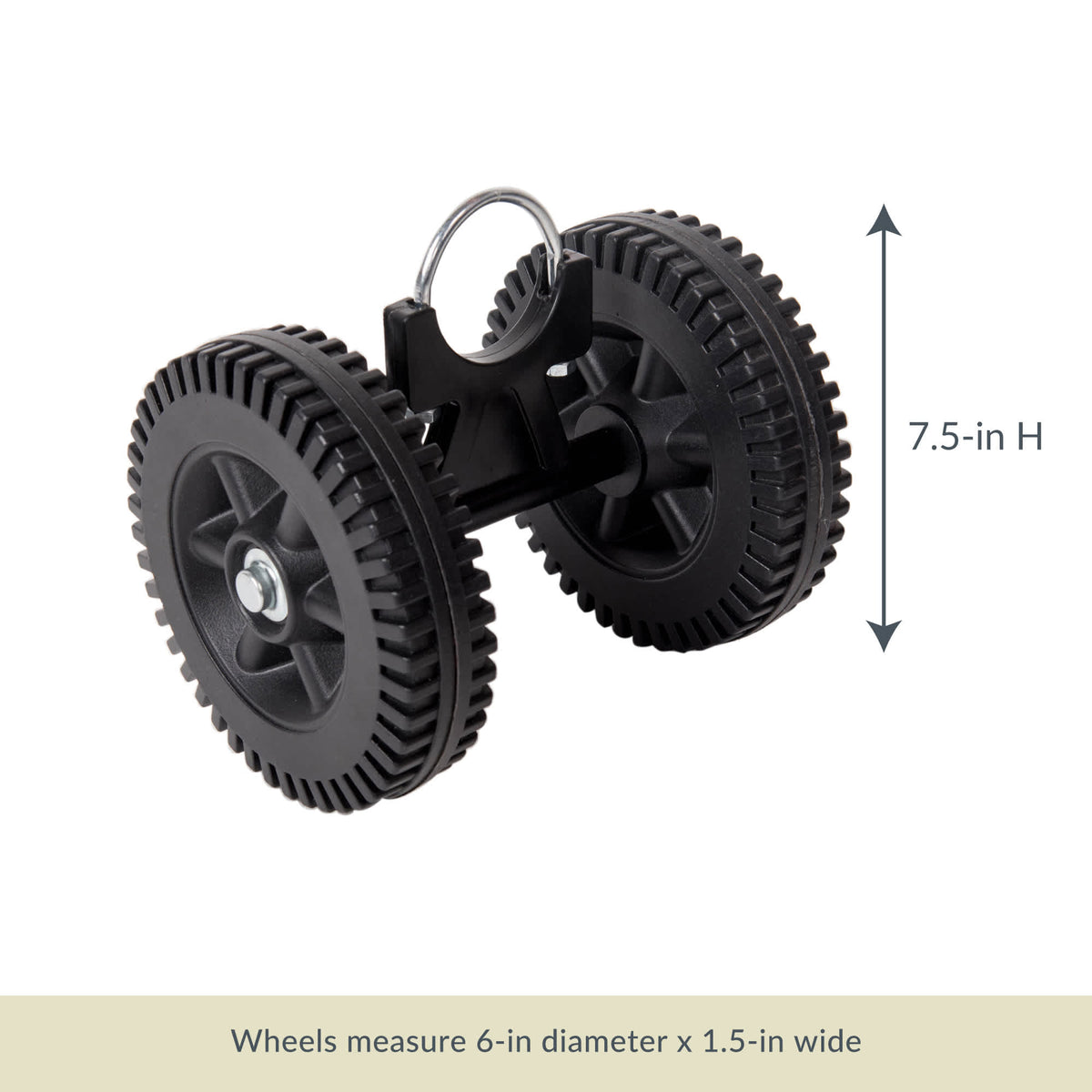 Island Umbrella Hammock Wheel Set - assembly 7.5 in high on 6-in diameter by 1.5-in wide wheels
