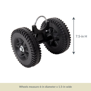 Island Umbrella Hammock Wheel Set - assembly 7.5 in high on 6-in diameter by 1.5-in wide wheels