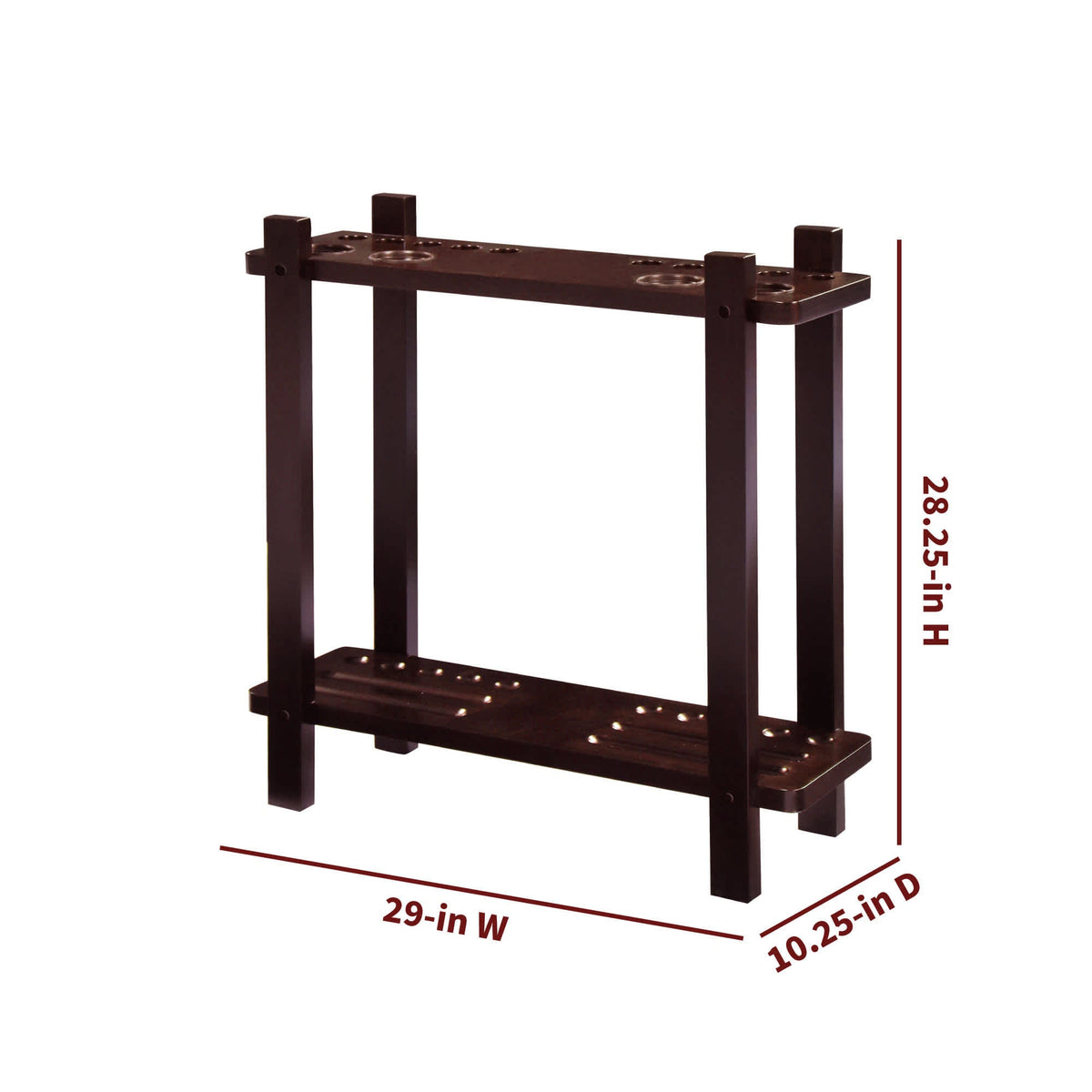 Hathaway Classic Floor Cue Rack, antique walnut - 29 in wide, 10.25 in deep, 28.25 in high