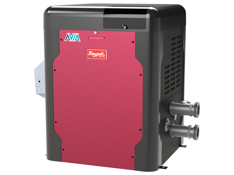 Raypak AVIA Gas Pool Heater — angle view