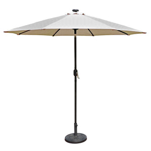 Island Umbrella Mirage Fiesta Umbrella - cream olefin canopy with the solar collector at the finial