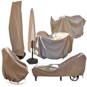 Island Umbrella Protective Furniture Covers - the range: umbrella, chair, table set and chaise covers