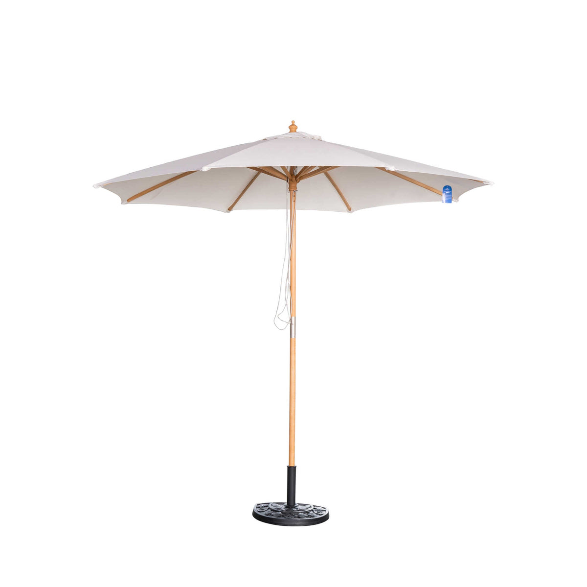 Island Umbrella Cenote 9-ft Octagon Hardwood Market Umbrella - Breez-Tex Patio Furniture — White / Breez-Tex / Umbrella