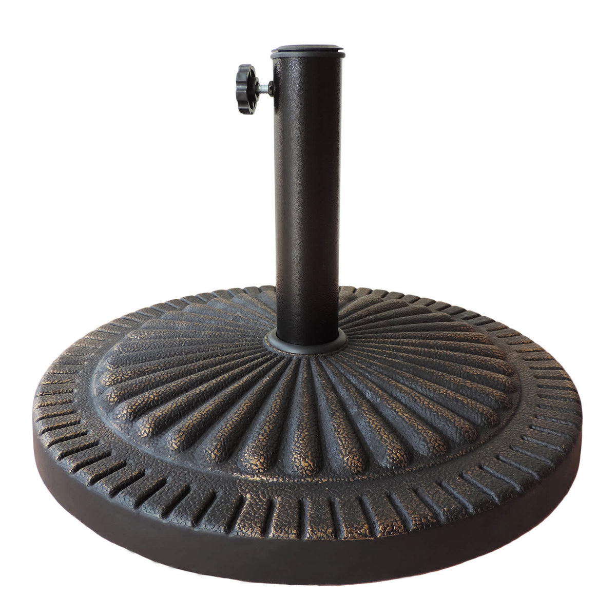 Island Umbrella 31-lb All-Weather Outdoor Poly-Resin Umbrella Base - Bronze Patio Furniture &amp; Umbrella