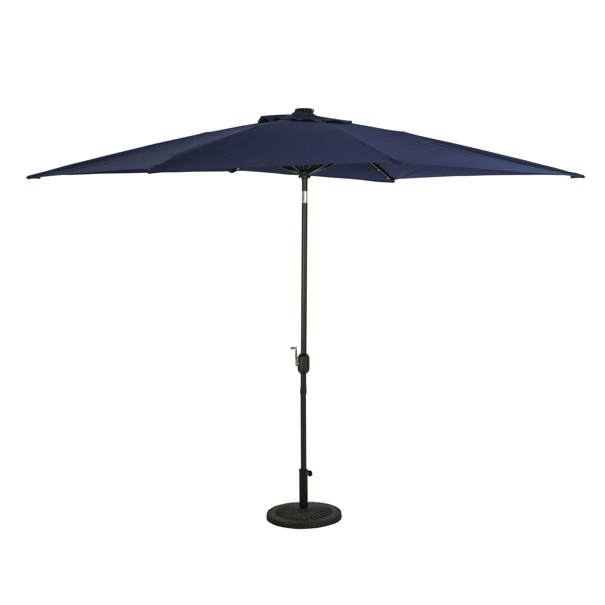 Island Umbrella Nassau 6.5-ft x 10-ft Rectangular Market Umbrella with LED Lights — Navy Blue / Breez-Tex / Umbrella
