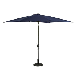 Island Umbrella Nassau 6.5-ft x 10-ft Rectangular Market Umbrella with LED Lights — Navy Blue / Breez-Tex / Umbrella