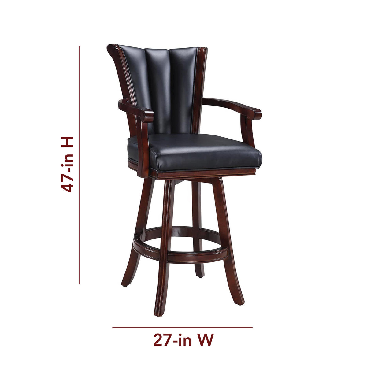 Hathaway Avondale Swivel Bar Stool - 47 in high by 27 in wide across the arms