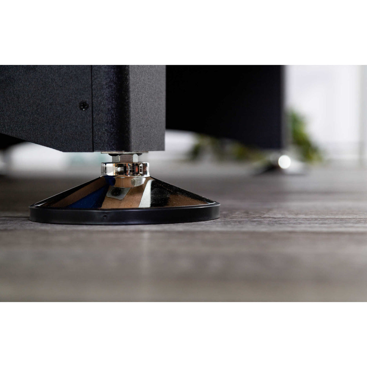 Hathaway Hustler Pool Table - close-up of the adjustable chrome levelling foot and lock nut
