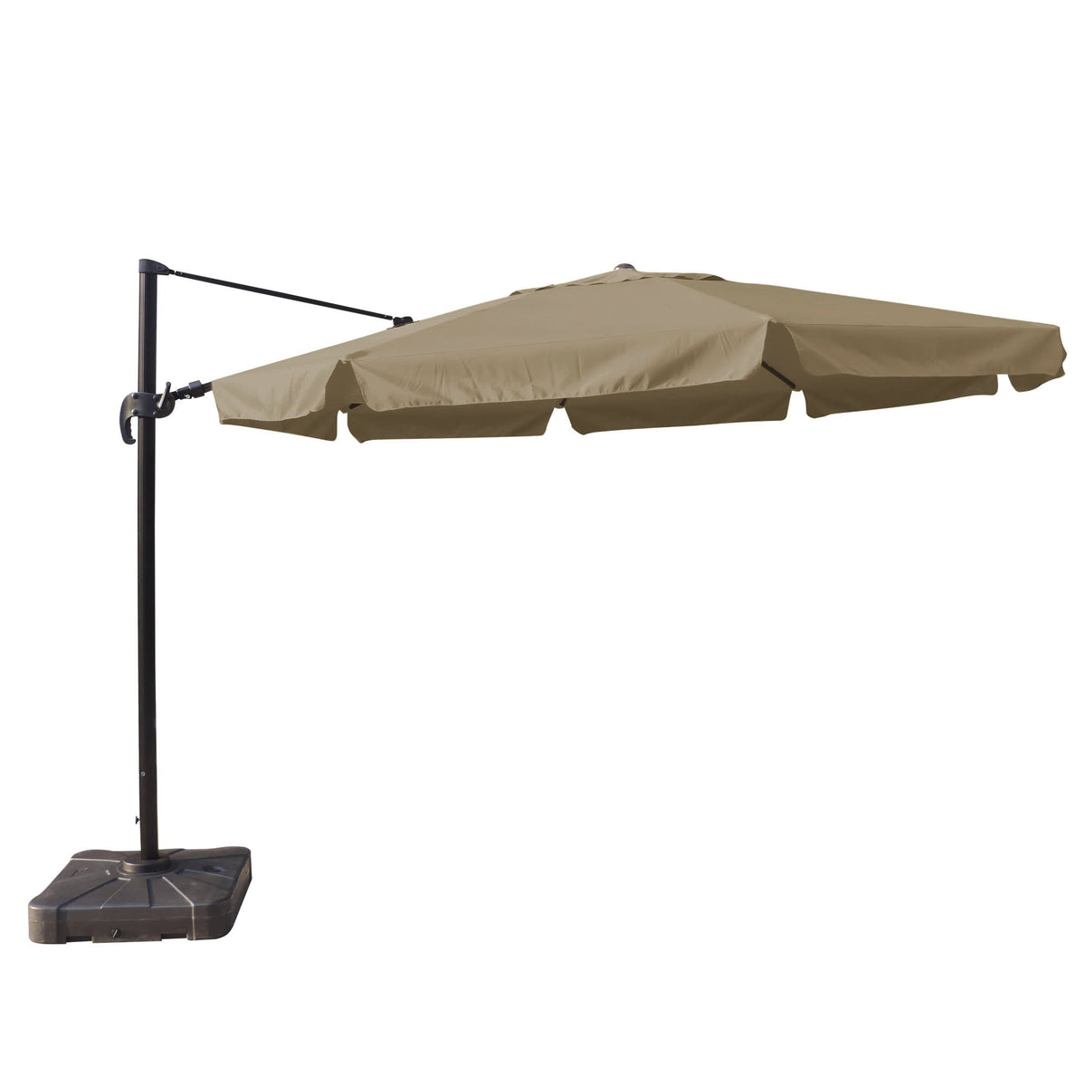 Island Umbrella Victoria 13-ft Octagonal Cantilever Patio Umbrella in Sunbrella Acrylic Patio Furniture — Valance / Stone