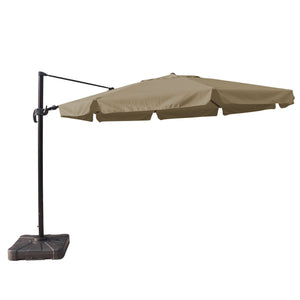 Island Umbrella Victoria 13-ft Octagonal Cantilever Patio Umbrella in Sunbrella Acrylic Patio Furniture — Valance / Stone
