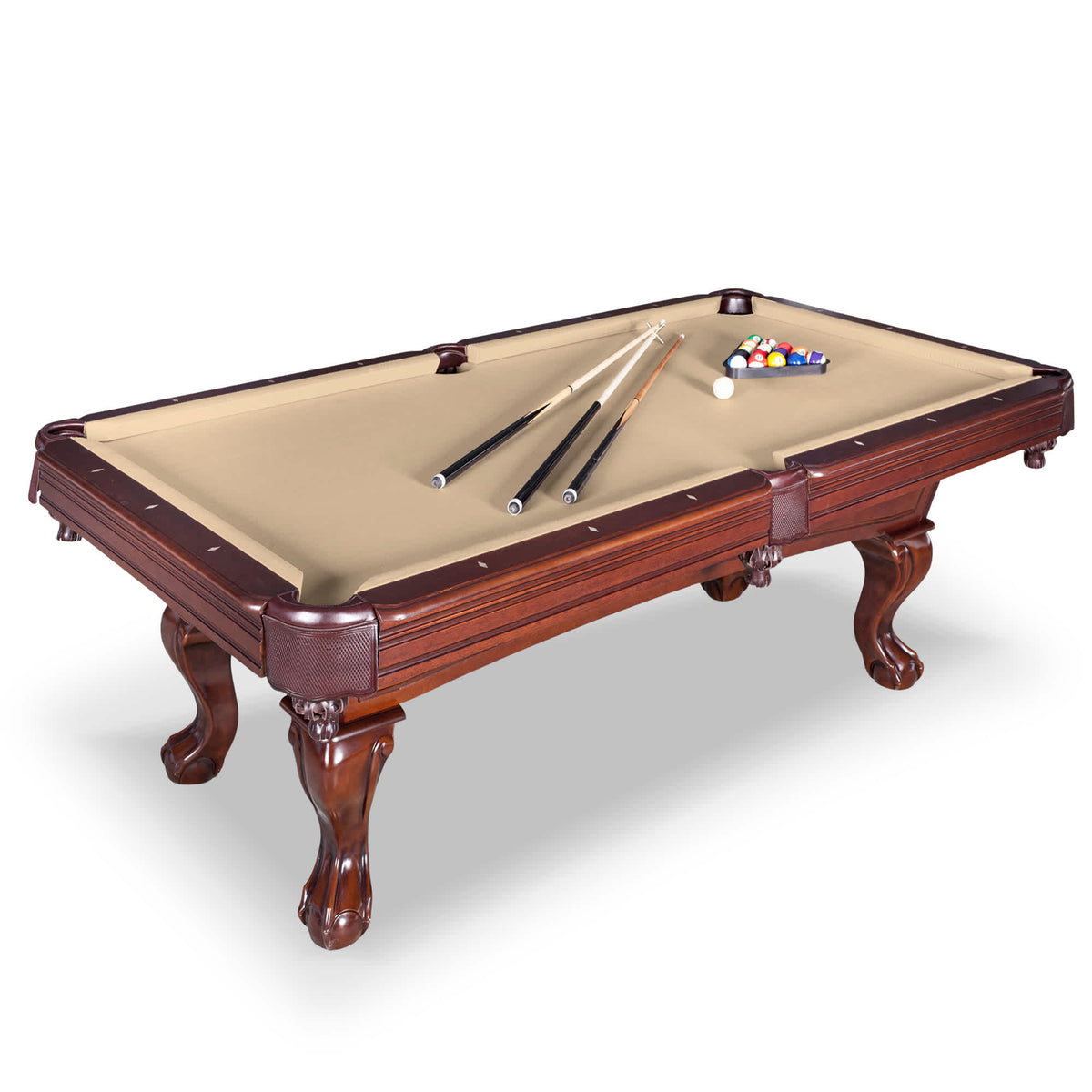 Hathaway Augusta 8-ft Pool Table - Walnut Finish with Camel Felt Game Room Table