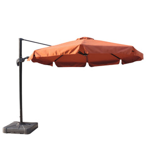 Island Umbrella Freeport 11-ft Octagonal Cantilever Patio Umbrella in Sunbrella Acrylic Patio — Valance / Terra Cotta