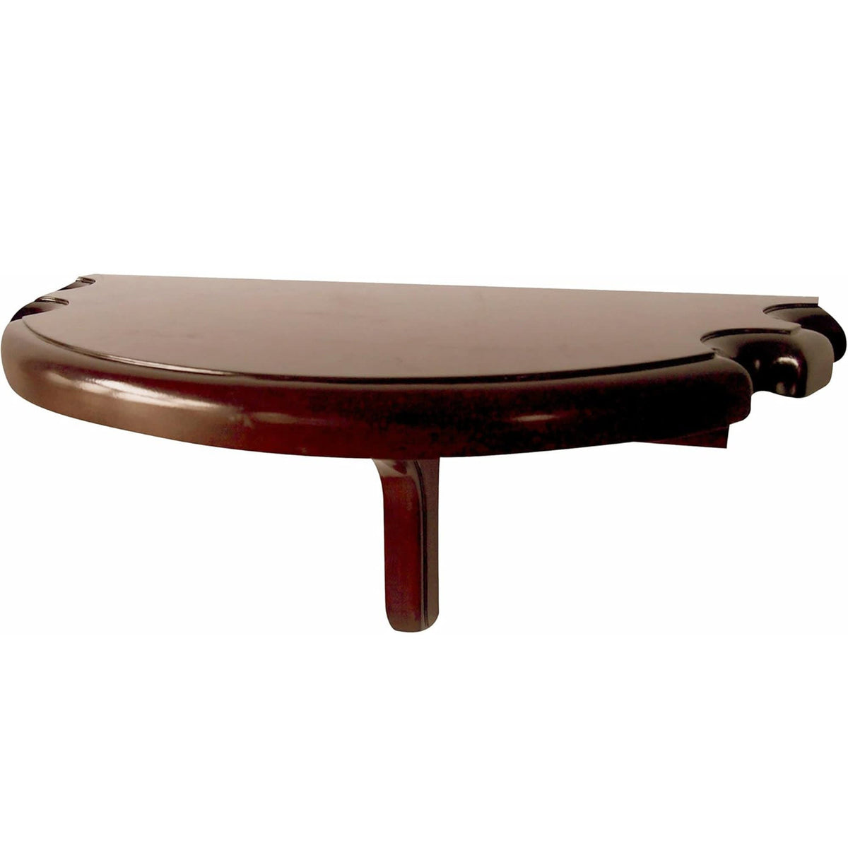 Hathaway Premium Half Moon Wall Shelf Game Room Table — Walnut
