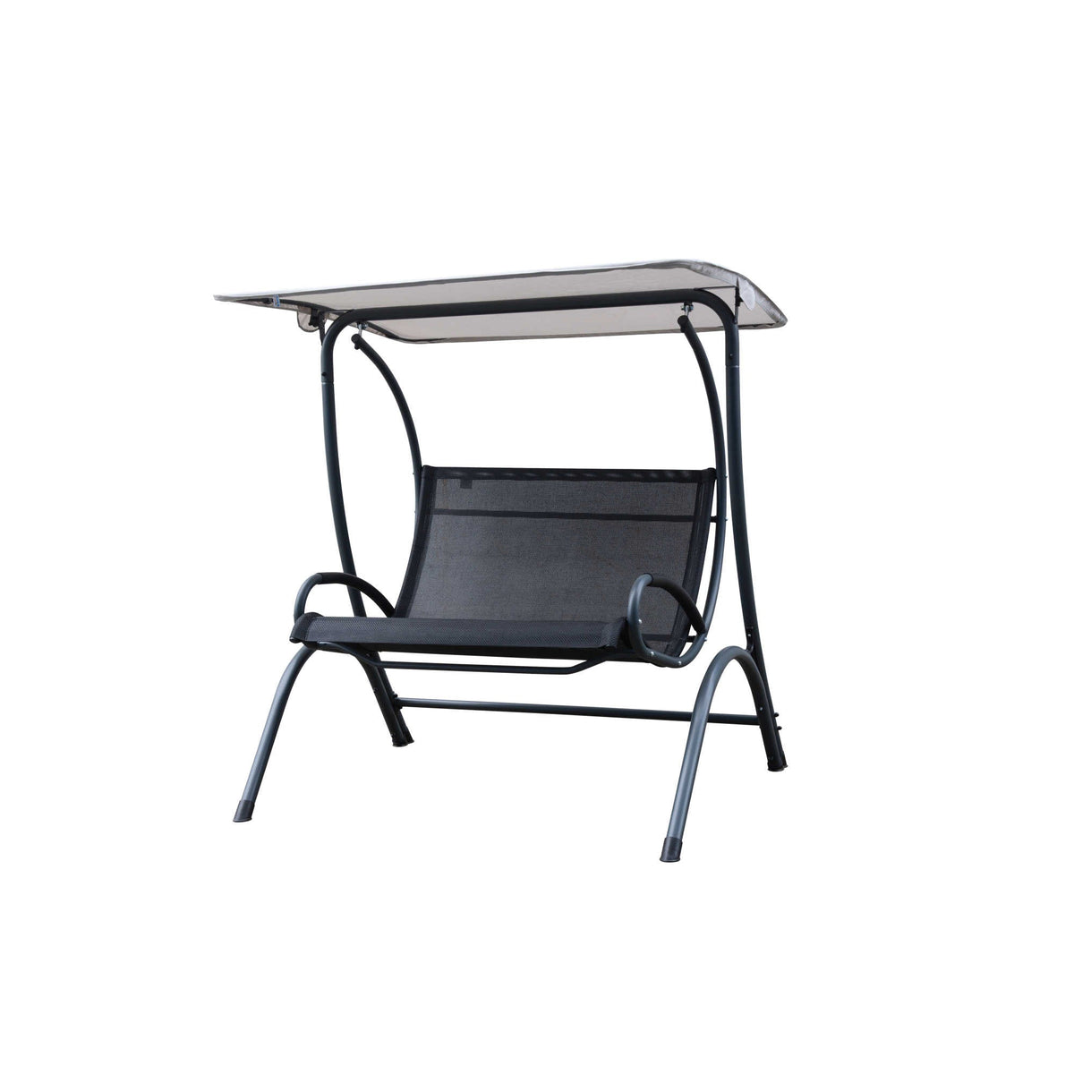 Island Retreat Sea Breeze Ultra Comfortable Cool Mesh Dual Swing With Canopy - Black and Light Grey Patio Furniture