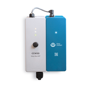 Clear Comfort CCW50 AOP system for inground spas and small pools, white control unit, front view