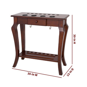 Hathaway Deluxe Floor Cue Rack, Walnut - 30 in wide, 12 in deep and 30 in high