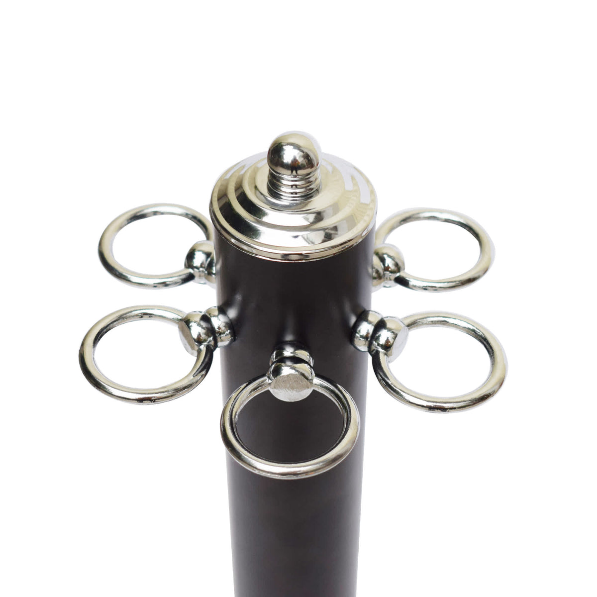 Hathaway Westmont Billiard Cue Stand - six chrome rings and finial at the top of the post