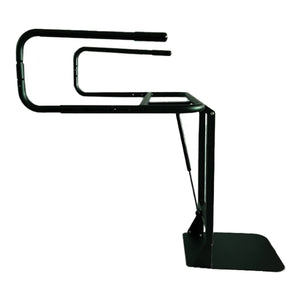 HeatWave Premium Cover Lift - side profile showing the gas strut and pivot frame