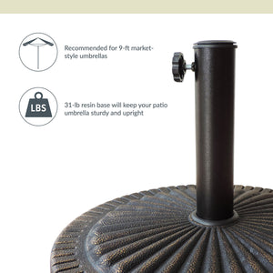 Island Umbrella 31-lb Base - suits 9-ft market-style umbrellas; 31-lb resin base