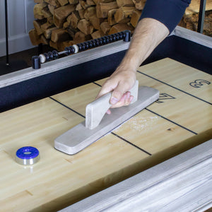 Hathaway Montecito 12-ft Shuffleboard Table - Driftwood Finish Game Room Table — shown in use (2)