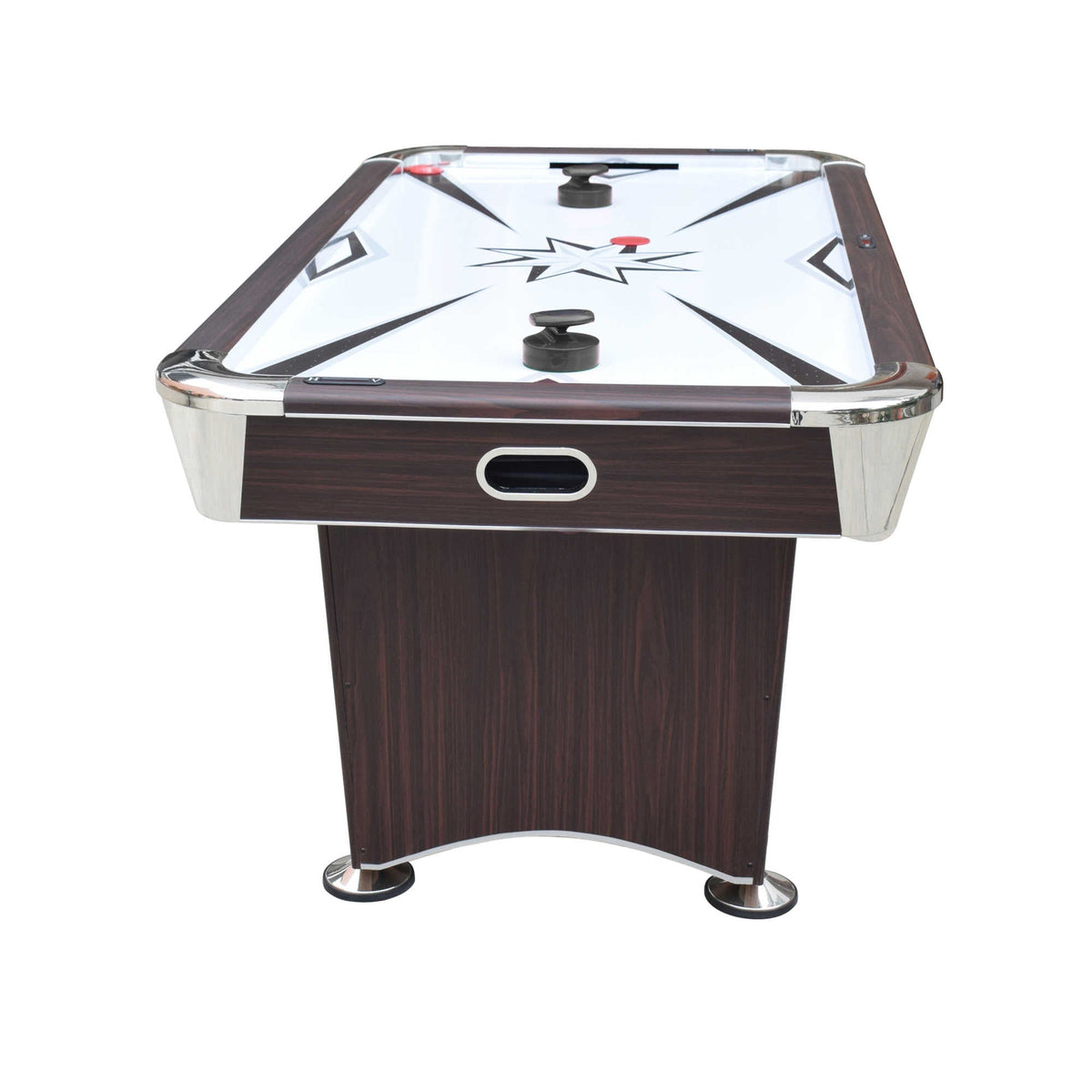 Hathaway Midtown II 6-ft Air Hockey Table with LED Scoring - Dark Cherry Finish Game Room — shown from the opposite side