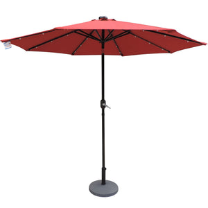 Island Umbrella Mirage Fiesta 9-ft Octagonal Market Umbrella with Solar LED Lights Patio Furniture & Umbrella