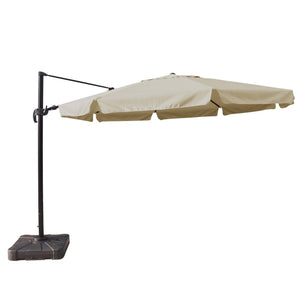 Island Umbrella Victoria 13-ft Octagonal Cantilever Patio Umbrella in Sunbrella Acrylic Patio — shown from the opposite side