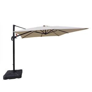 Island Umbrella Santorini 10-ft Square Cantilever Umbrella in Sunbrella Acrylic Patio Furniture & Umbrella