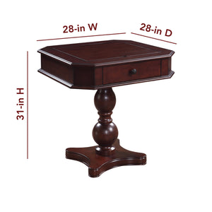 Hathaway Fortress 28-in Chess 3-in-1 Pedestal Game Table Set with Chairs Game Room — dimension and specification diagram