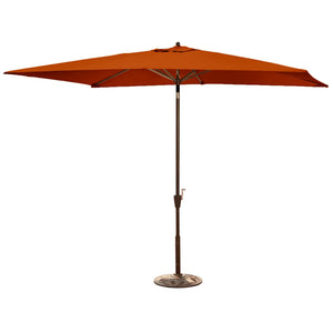 Island Umbrella Adriatic Rectangular Market Umbrella - terracotta olefin canopy on a bronze pole