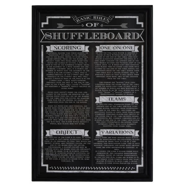 Hathaway Game Rules Wall Art Game Room Table — Shuffleboard