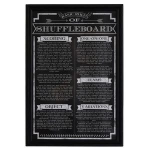 Hathaway Game Rules Wall Art Game Room Table — Shuffleboard
