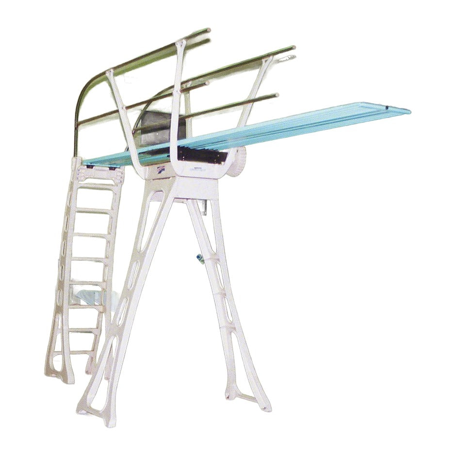 Duraflex Three-Meter Diving Stand with Ladder on white background