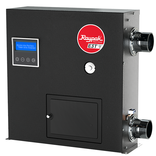 Raypak E3T commercial electric heater cabinet with side water connections