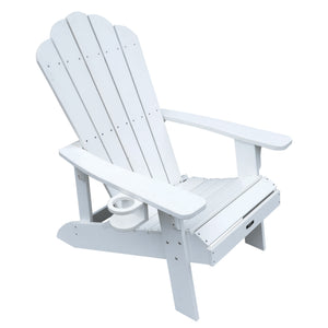 Island Retreat Tek-Wood Adirondack Chair - chair on white showing the fanned back and cup holder