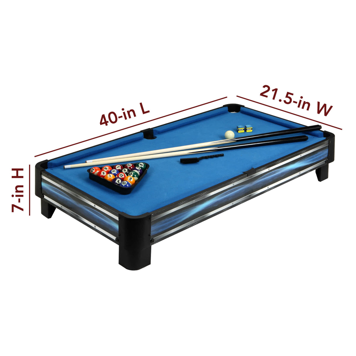Hathaway Breakout Table Top Pool Table - 40 in long, 21.5 in wide and 7 in high