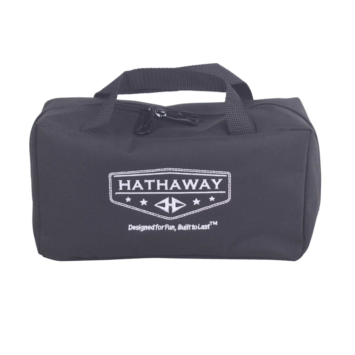 Hathaway Regulation Cornhole Bag Set - zipped carry case closed, showing the twin handles
