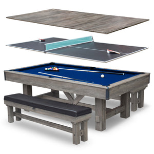 Hathaway Logan 7-ft Pool Table Combo Set with Benches Game Room Table