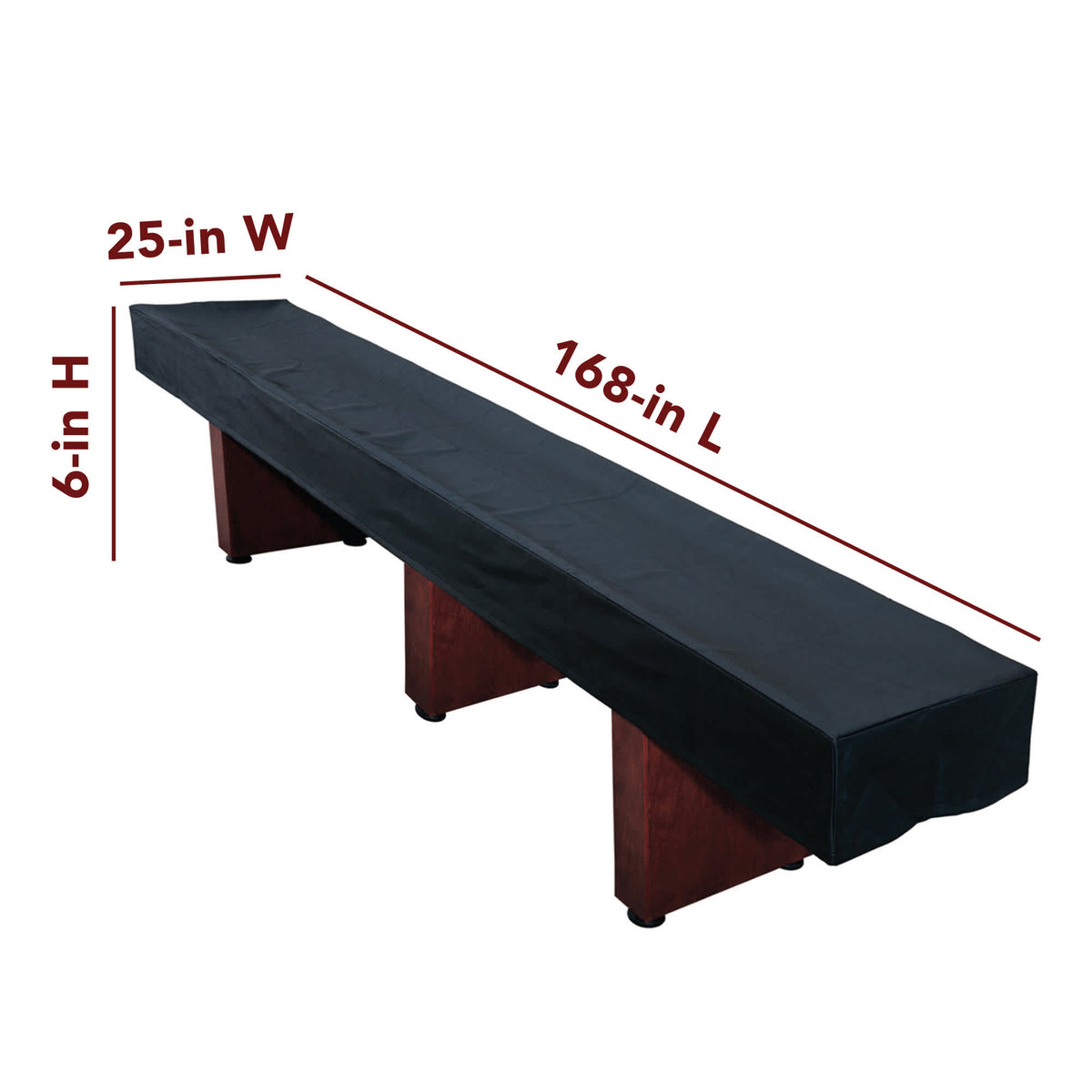 Hathaway Shuffleboard Table Cover, Black - 14-ft option: 168 x 25 in with a 6-in drop