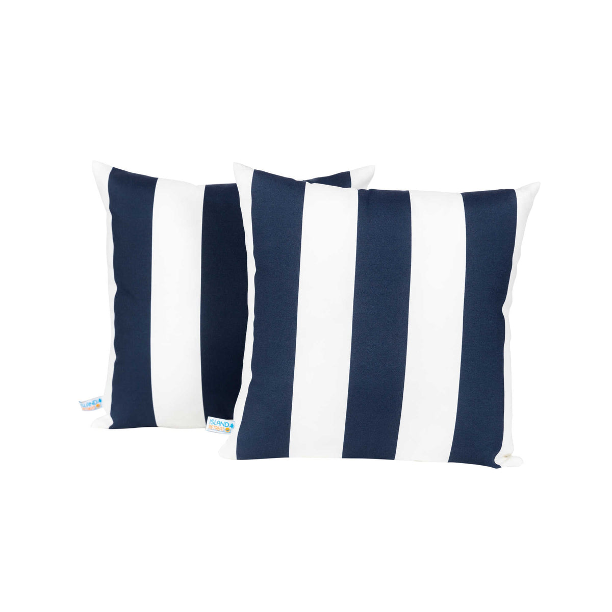 Island Retreat All-Weather Outdoor Throw Pillow - Set of 2 Patio Furniture — Navy and White Stripe / Outdoor Throw Pillow
